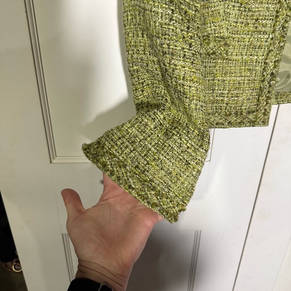 Talbots Blazer Jacket Green and Black Tweed Size 4 Made of Italian Fabric Career - Picture 6 of 12